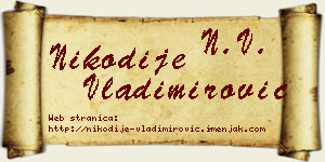 Nikodije Vladimirović vizit kartica